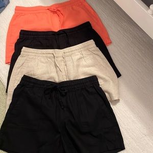 four pairs of Old Navy linen blend shorts.